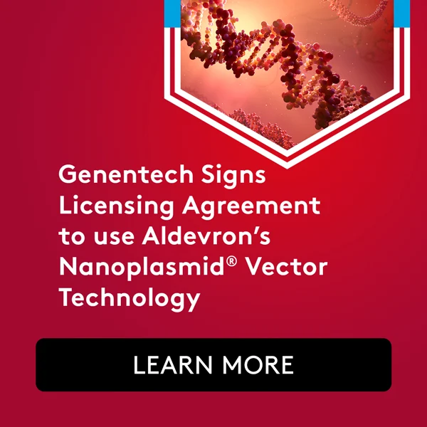 Genentech Signs Licensing Agreement to use Aldevron's Nanoplasmid Vector Technology